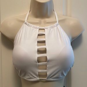 White halter swim top